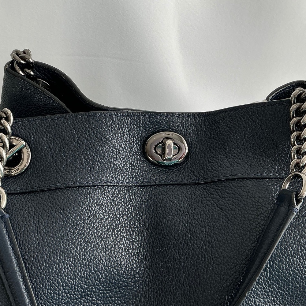 COACH Navy Blue Leather Bag - Picture 15 of 16